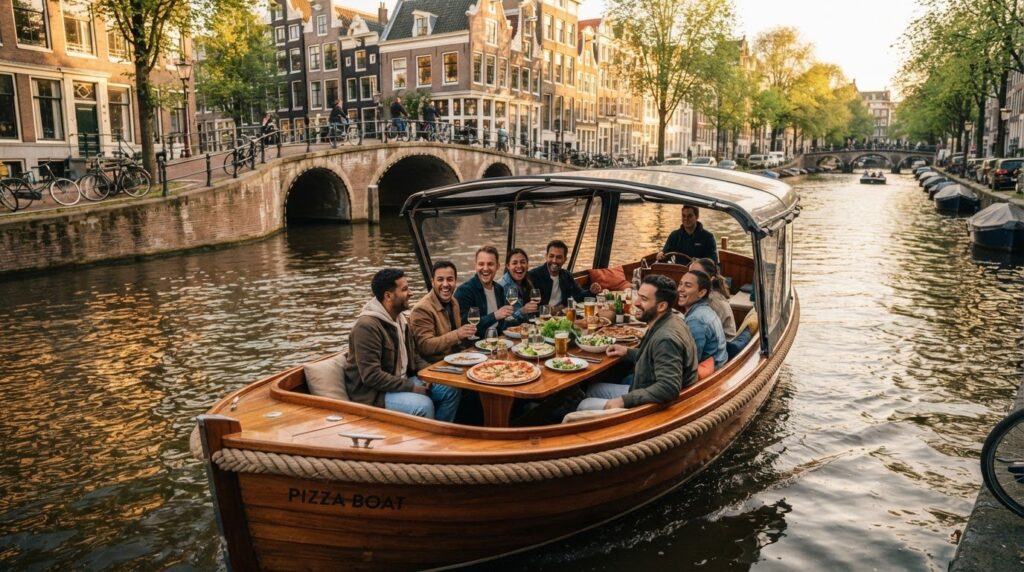 Pizzaboot in Amsterdam: de complete gids voor jouw vaartocht
