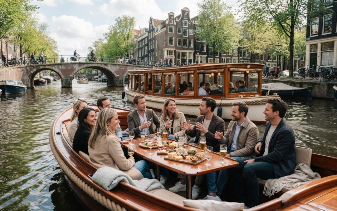 Schaluppe oder Salonboot für Drinks in Amsterdam?