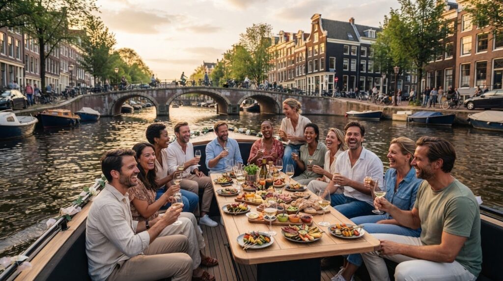 Rondvaart met catering in Amsterdam: Vier je feest